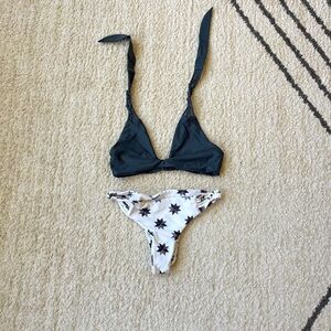Free People Citrine Stylish Black and White Bikini Set